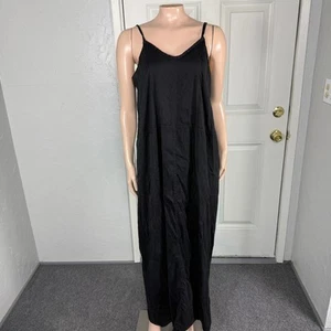 Vestido para mujer FLAX Lagenlook pequeño de seda bohemio relajado sin mangas maxi E4-29 - Imagen 1 de 6