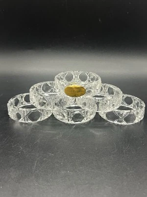 Juego de 6 servilleteros vintage de cristal de plomo hechos en Alemania Occidental de vidrio elegante Foto 1 de 4