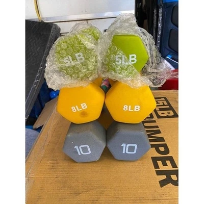 Juego de mancuernas de neopreno 46 lb - Pares de 5 lb 8 lb 10 lb LEER Foto 1 de 4