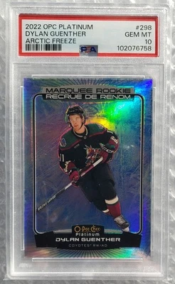 2022-2023 OPC Platinum Dylan Guenther Arctic Freeze Rc /99 PSA 10 Gem Mint!  - Image 1 of 2