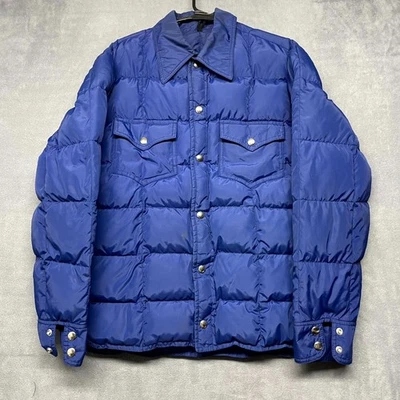 Vintage L.L. Bean Puffer Jacket Mens Large Royal Blue Insulation Goose Down - Image 1 of 4