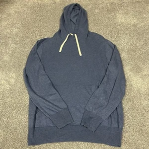 J Crew Herren Pullover Hoodie M blau Acryl Leinenmischung Tasche Kordelzug - Bild 1 von 8