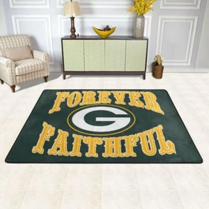 Forever Faithful Green Bay Packers Fan Carpet Anti-skid Floor Blanket 36*24in - Picture 1 of 5