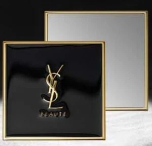 YSL Yves Saint Laurent Novelty hand Mirror compact JAPAN gift square black gold - Picture 1 of 5