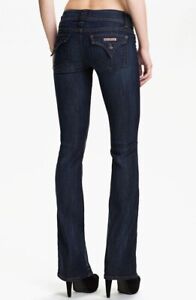 Designer Hudson Indigo Mid Rise Slim Bootcut Soft Cotton Jeans, 28W