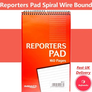 Reporters Pad Espiral Cableado Notebook 160 Páginas Forrado 204 x 127mm Multi Paquetes - Imagen 1 de 7