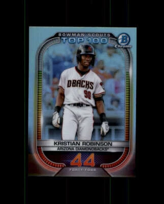 2021 Bowman Chrome Refractors #BTP44 Kristian Robinson (ref 165636) - Image 1 of 2