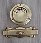 Art Deco Brass Toilet Door Lock Sliding Bolt Indicator Rare Brass Disc