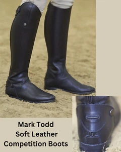 Mark Todd Long Leather Competition Riding Boots Plain Size 43 Standard - Picture 1 of 1