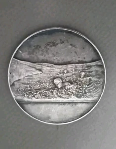 Ancienne Médaille En Argent Massif Offert Par Picon et Cie : 54.7 Grammes. - Picture 1 of 5