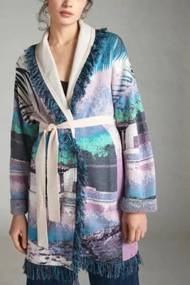 Cárdigan Anthropologie Flecos Suéter Abrigo Aldomartins Mantón Escénico Talla S NUEVO Foto 1 de 4