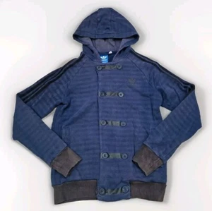 Adidas Originals SY Jacket Size M Blue/Black Button & Zip Hoodie Retro Rare - Picture 1 of 11