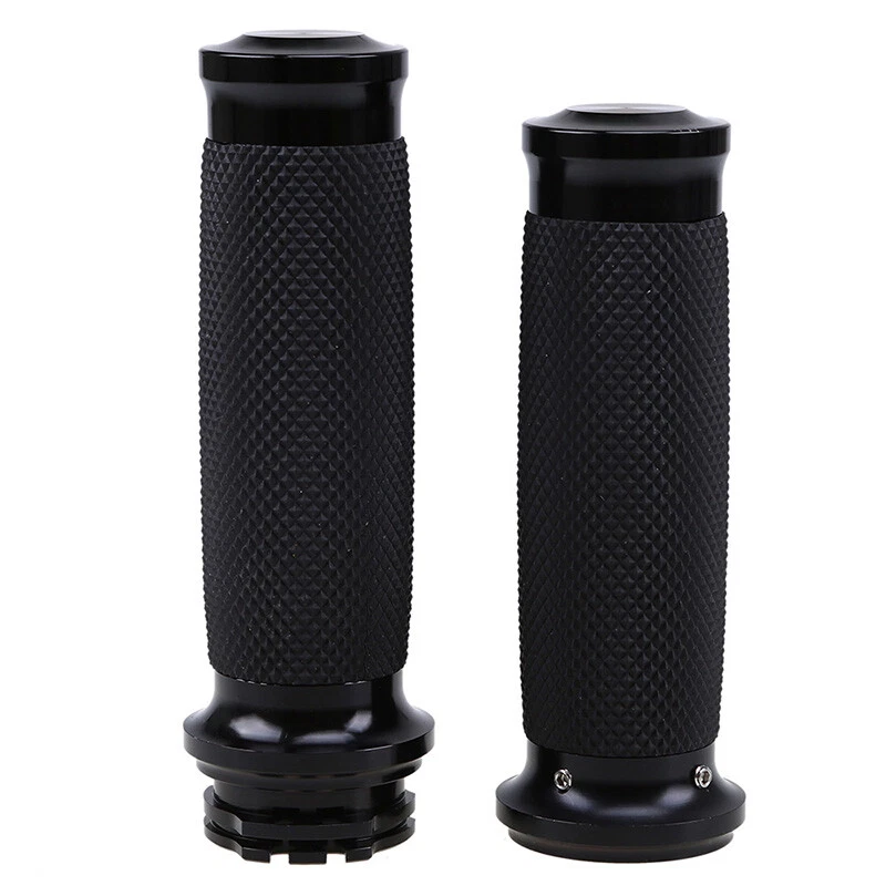 Black Motorcycle 1" Handlebar Hand Grip Fit For Harley Sportster Touring Softail - Image 1 of 4
