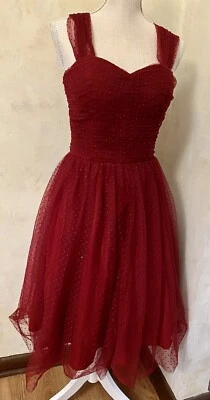 Vestido Vintage Estilo Retro Borgoña Encaje Talla (L) Nuevo con etiquetas Foto 1 de 3