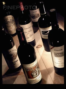 Original Napa Cellar Bottles WINE ART California Bar By KELLY WRIGHT Photo 19x13 - Picture 1 of 1
