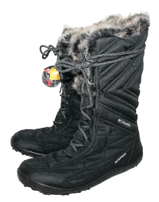 COLUMBIA Minx Mid 3 Pac Boots Women Size 7.5 Black Nylon WP Faux Fur BL5964-010 - Image 1 of 4