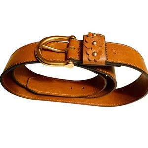 Women's Belt Size XL Relic with Gold Tone Buckle Flower Cowgirl Fun Leather BOHO - Picture 1 of 5