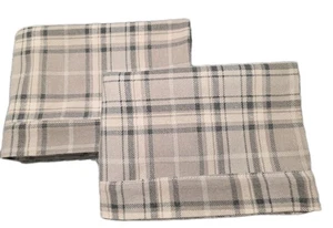 Set of 2 Grey Plaid Flannel Pillowcase 20 X 29 Standard - Picture 1 of 4