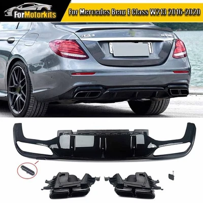 E63 Style Rear Diffuser+Tailpipe For 16-20 Mercedes E Class W213 E200 E350 E400 Foto 1 de 4