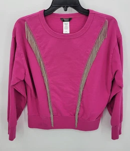 Suéter Tregua Para Mujer 14 Caliente Rosa Cadena Flecos Western Artístico Pullover Vaquera - Imagen 1 de 9