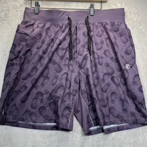 Born Primitive Shorts Mens XL Purple Pineapples Athletic Stretch Gym Boardshorts - Picture 1 of 6