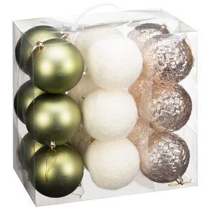18pk Simply Christmas Luxury Natural Baubles Add Some Sparkle On Your Xmas Tree - Picture 1 of 7
