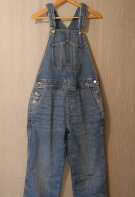 ¡Nuevo sin etiquetas! Mono vaquero azul marino antiguo 100 % algodón para mujer 8 #H96-107 Foto 1 de 4