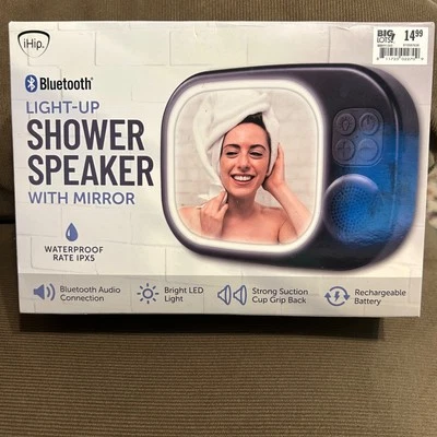 Altavoz de ducha iHip Bluetooth iluminado con espejo Foto 1 de 4