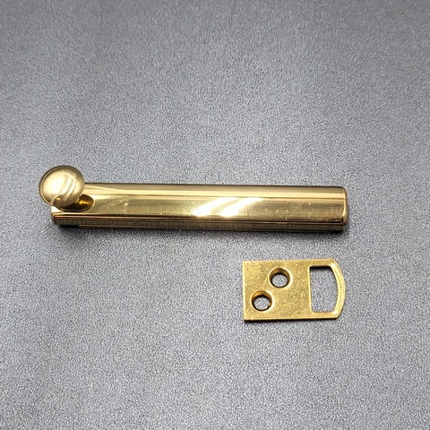 Vintage Brass Door Gate Slide Lock and Latch New Old Stock No Screws Cover