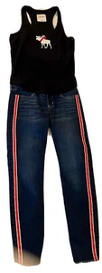 Abercrombie & Fitch Girls Size 13-14 Pull On Jean Leggings & Mascot Tank Top - Picture 1 of 2