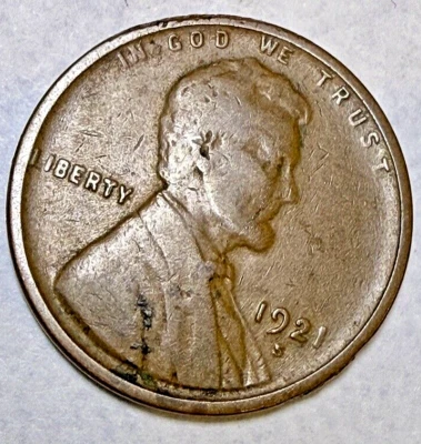 1921-S Lincoln Wheat 1c ~ Fine++/ VF?! ~ Near Full Wheat Lines ~ Great! ~  G38 - Image 1 of 4