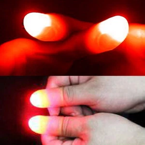 2pcs Red Light up Thumb Tips Finger Magic Tricks Fake Finger with LED Light - Picture 1 of 16