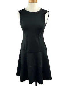 Gap Sleeveless Fit and Flare Flutter Ponte Dress Black Women's Size 4 - Picture 1 of 12