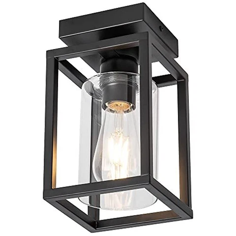 Flush Mount Ceiling Light Fixture Black Metal Frame Ceiling Light Fixture With C Cover