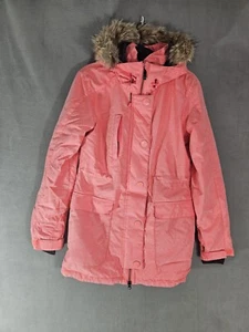 Powder Room Jacket Peach Pink Full Zip Lined Outdoor Snow Ski Coat Medium Junior - Picture 1 of 10