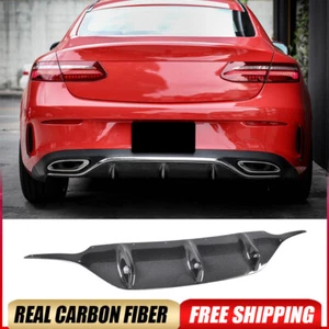 For Benz E-Class C238 E400 500 Sport 17-18 Real Carbon Rear Bumper Diffuser Lip - Picture 1 of 15