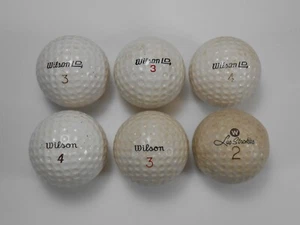  Lote de 6 pelotas de golf Wilson vintage mezcladas: Les Strokes, Top Notch, K-28, Wilson LD   - Imagen 1 de 4