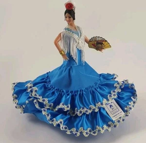 Vintage Spanish Flamenco Dancer Marin Chiclana Blue Dress Doll (Rocio 601) - Picture 1 of 15
