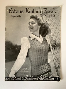 Vintage Knitting Pattern Patons Book 160 Ladies Short Sleeve Tops Vest Cardigan - Picture 1 of 8