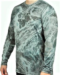 Realtree Aspect Backpaddle Fishing Shirt Men's XL LS Reversible Performance Gray - Picture 1 of 10