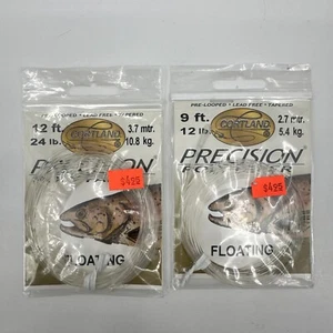 Cortland Precision Poly Tapered Leader 9' 12LB 12' 24LB Pre-Looped Floating 2 ea - Picture 1 of 6