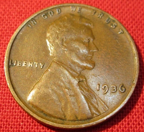 1936 P Lincoln Wheat Cent - G Good to VF Very Fine Cover