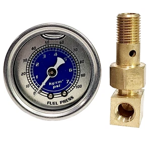 HONDA CIVIC INTEGRA ENGINE FUEL PRESSURE LIQUID FILLED GAUGE ADAPTER KIT BLUE - Picture 1 of 5