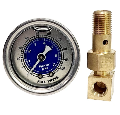 ENGINE FUEL PRESSURE LIQUID GAUGE BLUE 1997 1998 Honda CRV 2.0L DOHC b20b cr-v - Image 1 of 4