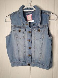 Gymboree Jean Vest Girls Size XL 14 Medium Wash 100% Cotton Factory Fade