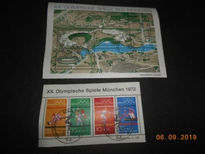 Olympische Spiele München 1972 zwei schöne Briefmarken Blöcke gestempelt - Picture 1 of 2