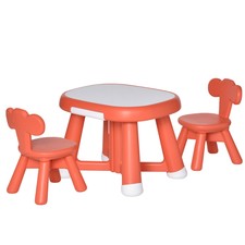 Kids Play Table Chairs Set Whiteboard Drawing Desk Storage Drawer Playroom Red