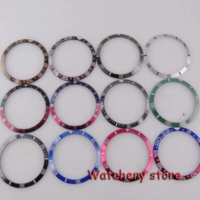 Bisel de reloj inclinado 37,1 mm * 31,3 mm inserto de aluminio azul para reloj GMT de 40 mm para hombre Foto 1 de 4