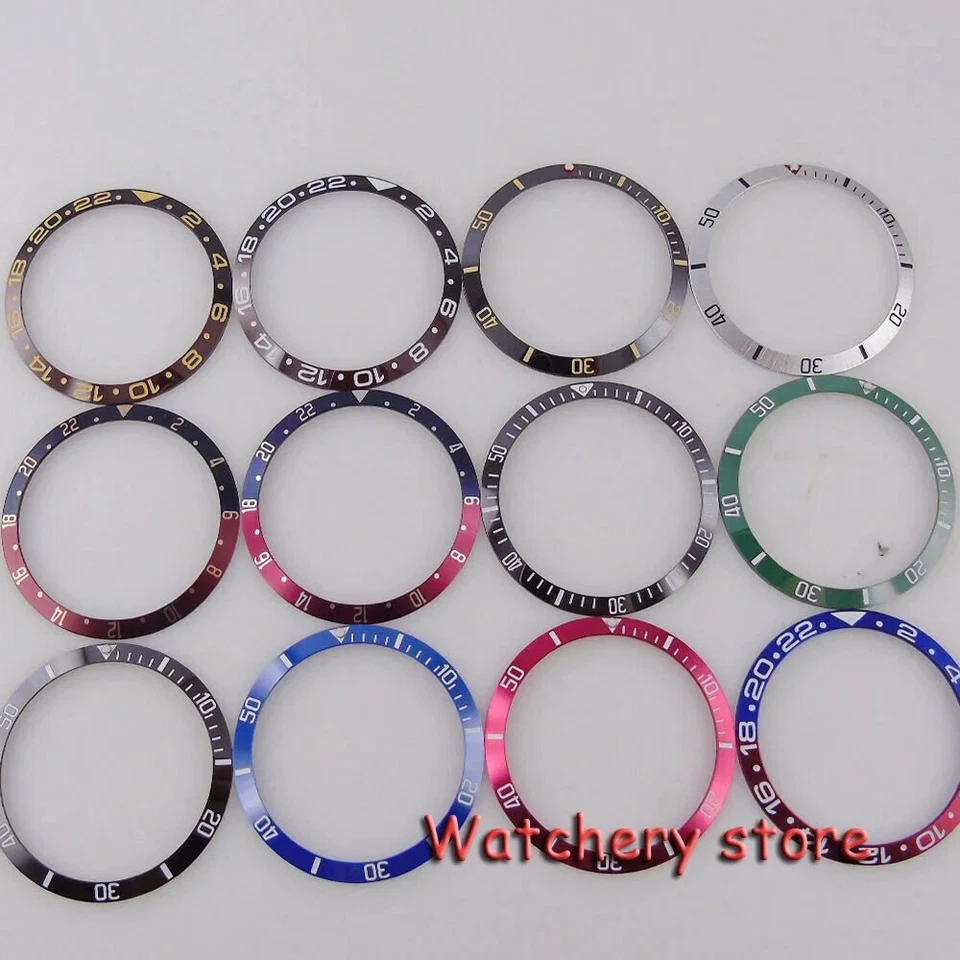 37.1mm*31.3mm Sloping Watch Bezel Blue Aluminum Insert For 40mm GMT Watch Men - Image 1 of 4