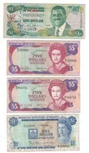 Bermuda & Bahamas - Group of (4) Older Banknotes - Picture 1 of 2